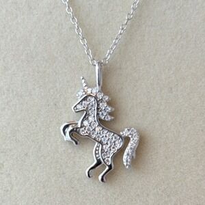 Moissanite 925 Sterling Silver Unicorn Necklace